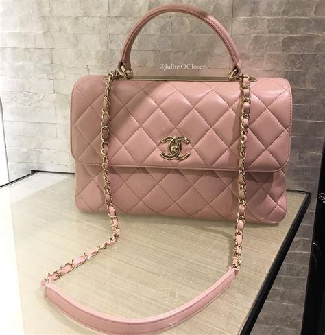 chanel bags pink color|chanel pink top handle bag.